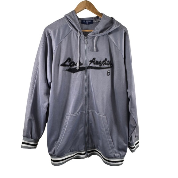 Vintage Y2K Los Angeles Zip Hoodie | Grey | Size M - Picture 3 of 15